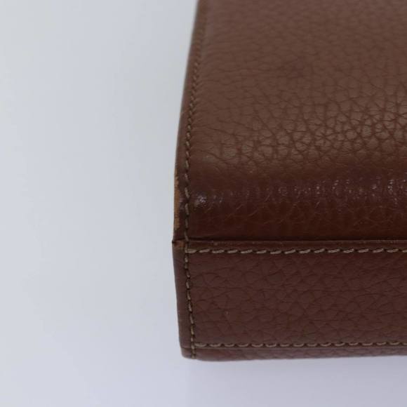 Burberrys Clutch Bag Leather Brown Auth ep4543 - Picture 15 of 16
